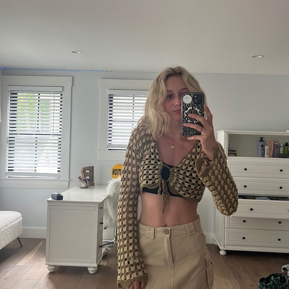 cropped crochet top - size xs - francesca’s